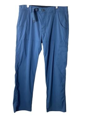 Prana Men's Medium Stretch Zion Pants in Blue Hiking Outdoor Gorpcore